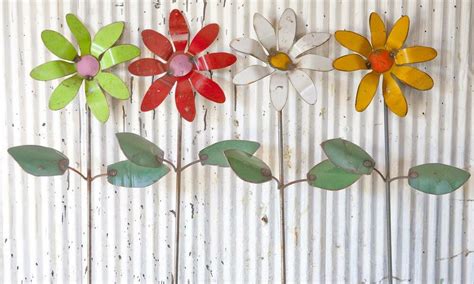 This is our wonderful collection of metal flowers ranging from graceful gerberas, dainty dahlias and regal poppies. Recycled Metal Colorful Flower Garden Stakes Yard Decor ...