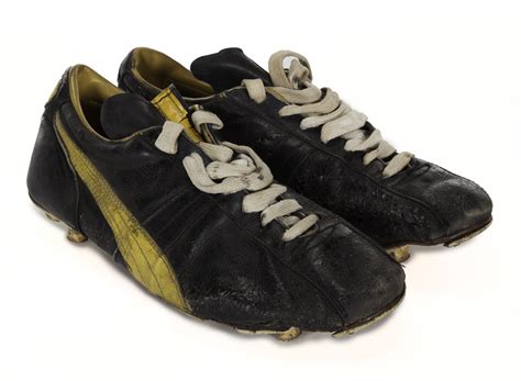A Pair Of Puma Brand Football Boots Worn By Pelé While It Is Confirmed