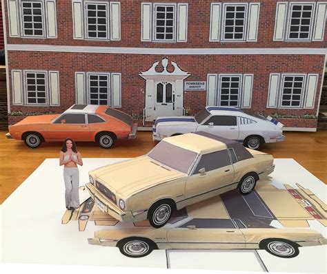Papercraft Charlies Angels T V Show Ford Mustang Ii Paper Model Car
