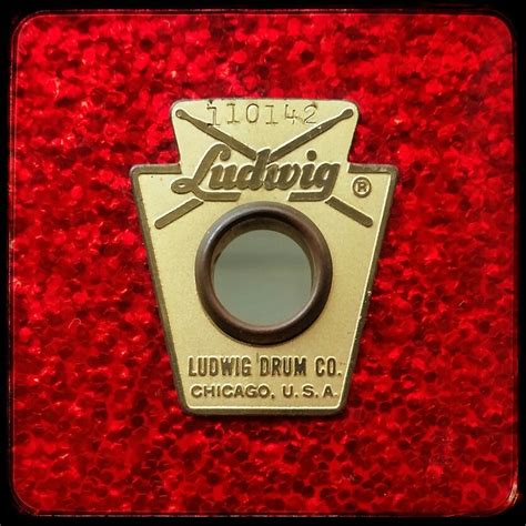 1965 Ludwig Keystone Badge On Red Sparkle Company Badge Ludwig Drums