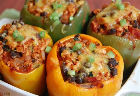 Heck, if you wanted you could even make this with ground turkey, and top it with shredded. Chili Stuffed Peppers | Cooking Goals