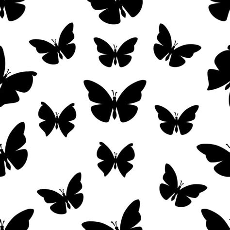 Butterfly Color Silhouette Png Images Butterfly Seamless Pattern In