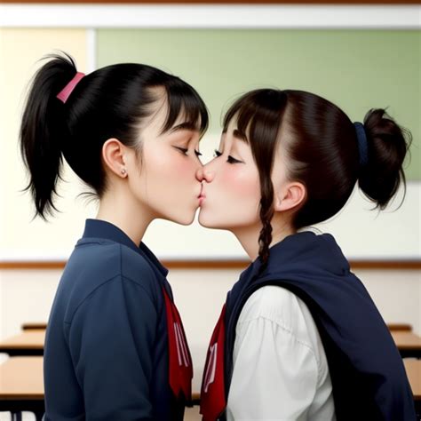 Transform Picture Cute Us Women Deep Kissing In Classroom Ponytail