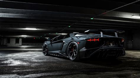 Lamborghini Aventador Svj Black Wallpaper