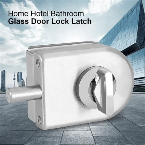 Lyumo 10~12mm Stainless Steel Glass Door Lock Latch Rotary Knob Open