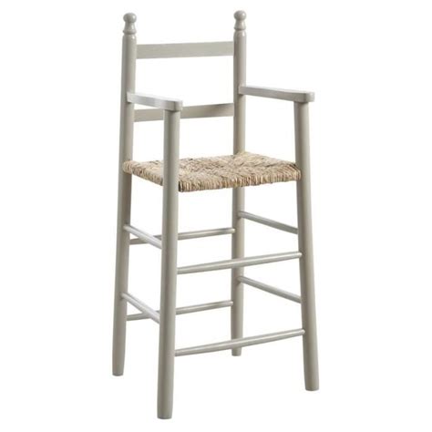 Chaise haute enfant en bois laqué gris  Achat / Vente chaise Gris