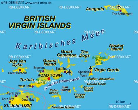 Map Of Virgin Islands British Brvi Island In United Kingdom