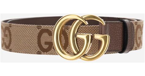 Gucci Leather Jumbo Gg Belt In Brown Lyst Uk