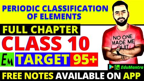 Periodic Classification Of Elements Class 10 Science Full Chemistry