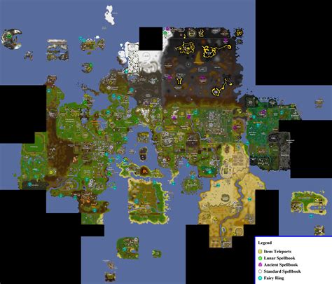 Map of (almost) all teleports in OSRS : 2007scape