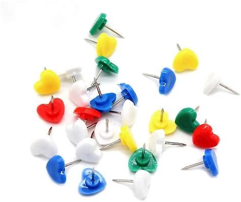 Colorful Heart Push Pins Plastic Head Thumb Tacks Map Drawing Pins