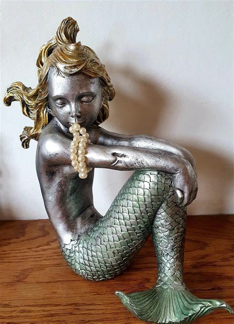 Mermaid Figurine Sitting Copy Of Lladro Illusion 1413 Home Decor