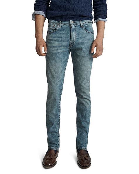 Polo Ralph Lauren Sullivan Slim Fit Distressed Jeans In Mid Wash Blue