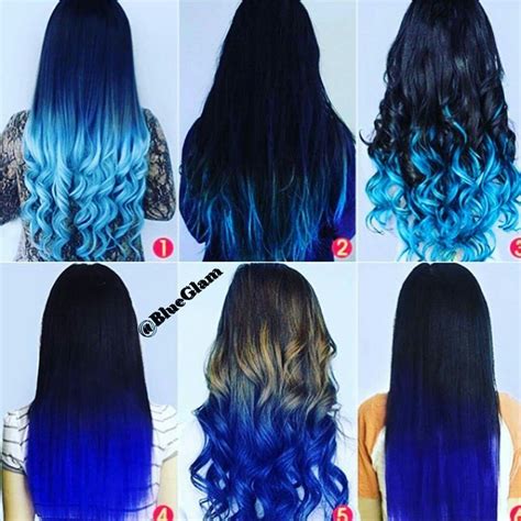 Blue Black Brown Ombre Hair Colorful Scene Blue Tips Hair Blue Ombre