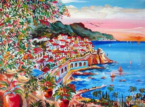 Amalfi Coast Painting By Roberto Gagliardi Pixels