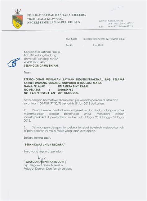 Surat Pengesahan Pemastautin Selangor Latihan Industri Fuu Surat