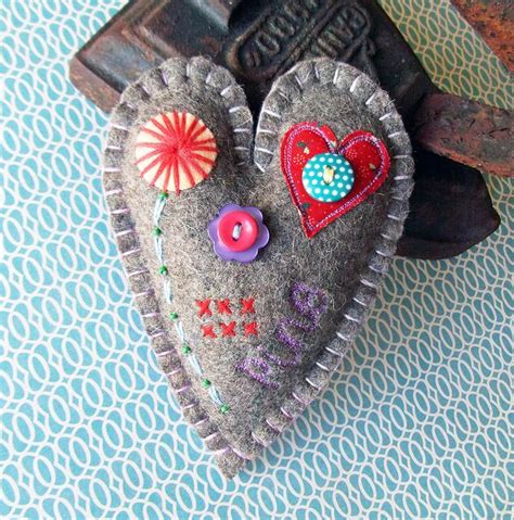 Love Heart Pin Cushion Pin Cushions Handmade Holiday Heart Pin