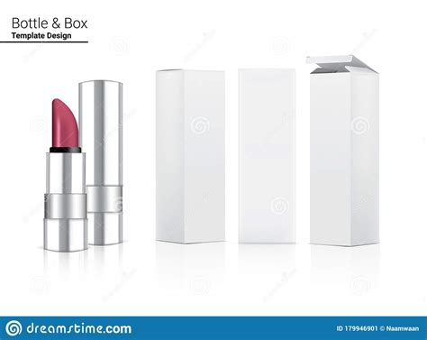 glossy metallic lipstick tube mock  realistic cosmetic   dimensional box