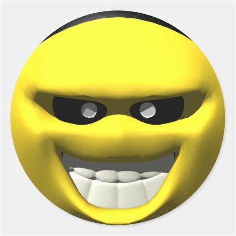 Mean Yellow Face Smiley Round Sticker Zazzle
