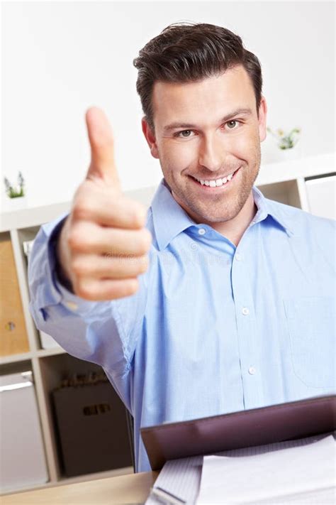 Manager Holds Thumbs Up Stock Photo Image Of Candidate 189520006