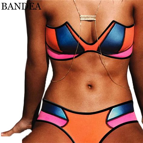 Bandea Sexy Bikini 2017 Low Waist Swimwear Women Neoprene Bathing Suit