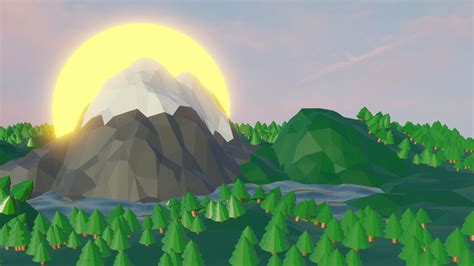 Low Poly Mountain Free Vr Ar Low Poly 3d Model Cgtrader