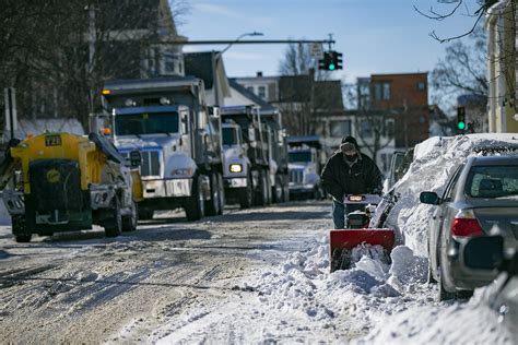 Photos Mass Residents Dig Out After Blizzard Conditions Heavy