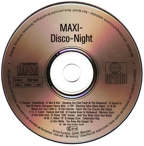 Retro Disco Hi Nrg Maxi Disco Night Various Artists Original Maxi