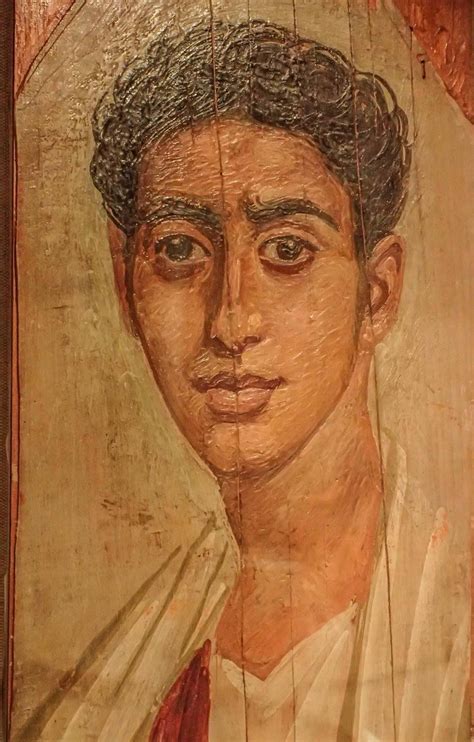 Mummy Portrait Mask Of A Handsome Young Roman Male Faiyum Egypt Late