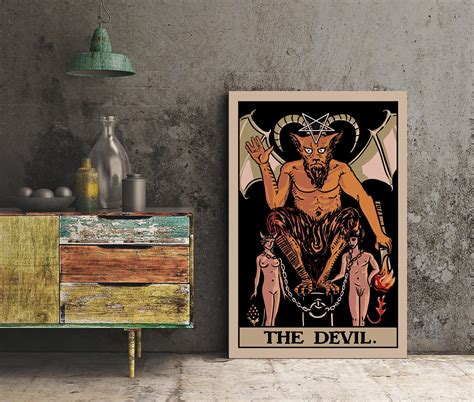 The Devil Tarot Card Print Tarot Card The Devil Card Etsy