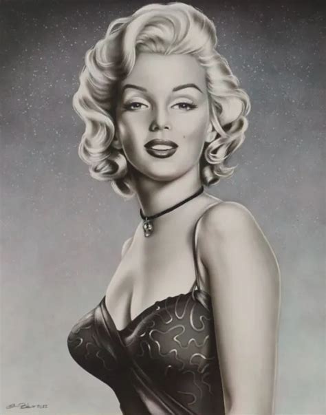 BEAUTIFUL ORIGINAL PIN Up Portrait Painting Of Marilyn Monroe Actress