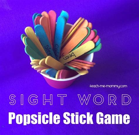 Sight Word Popsicle Stick Game Sight Words Games Preschool Sight