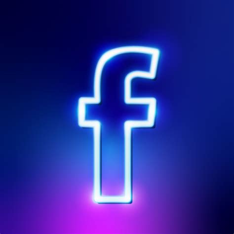 Facebook Neon Icon Vector Neon Graphic Style Effect Social Media