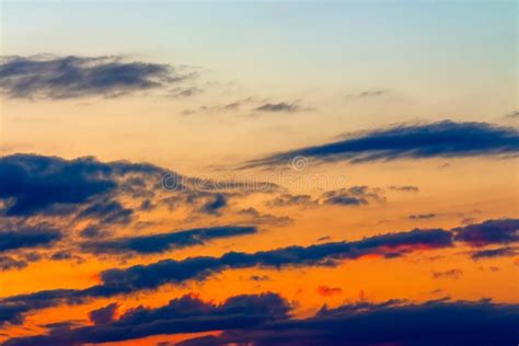 Orange Sunset Sky With Clouds Stock Image Image Of Clouds Heaven