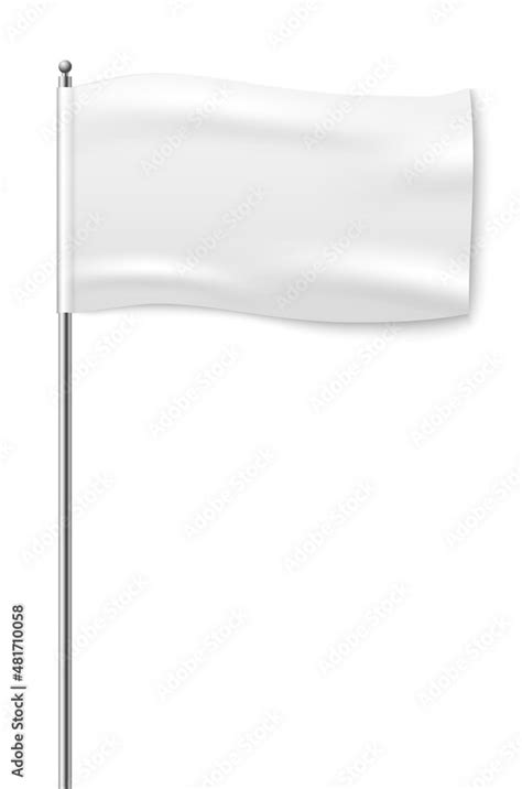 White Flag Waving Realistic Ad Banner Mockup Stock Vector Adobe Stock
