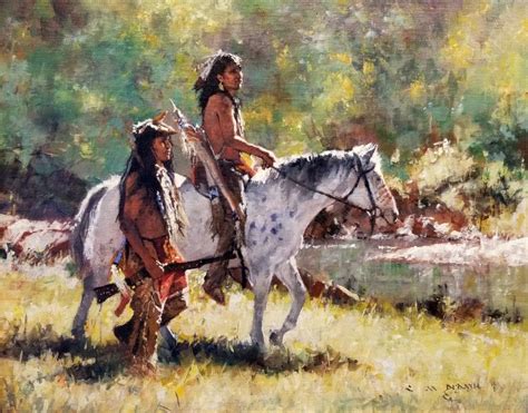 The Two Were As One Oil By C Michael Dudash Kp Native American