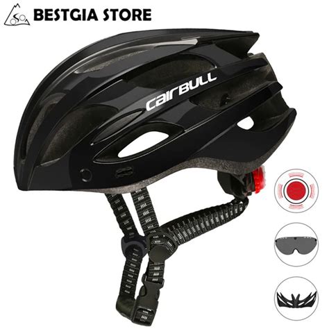 Cairbull New Goggles Cycling Helmet With Removable Visor Taillight Mtb