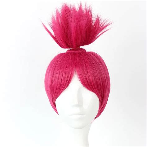 35cm Short Wavy Magenta Party Anime Hair Cosplay Full Wig Heat