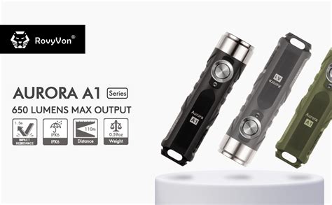 Rovyvon Aurora A1 Keychain Flashlights Usb C Rechargeable Max 650 High