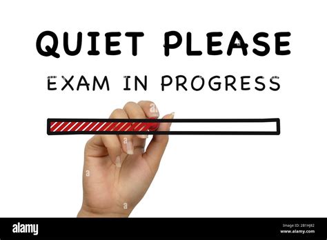 Quiet Please Exam In Progress Handwritten Poster Banner On White