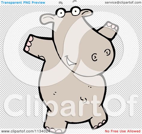 Cartoon Of A Brown Hippo Royalty Free Vector Clipart By