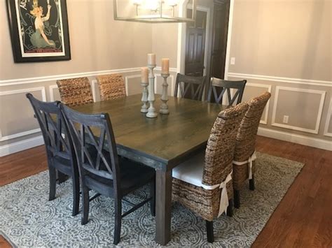 Then, the fabric you select for sofas, dining room chairs and other soft furnishings will contribute immensely to its usability and beauty. Square Farmhouse Dining Table - James+James Furniture ...
