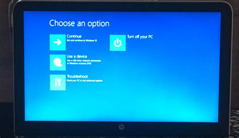 Windows 10 Restarts To Blue Choose An Option Screen Hp Support