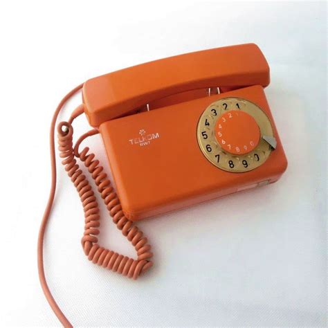 Vintage Orange Rotary Telephone Orange Vintage Phones Vintage Telephone