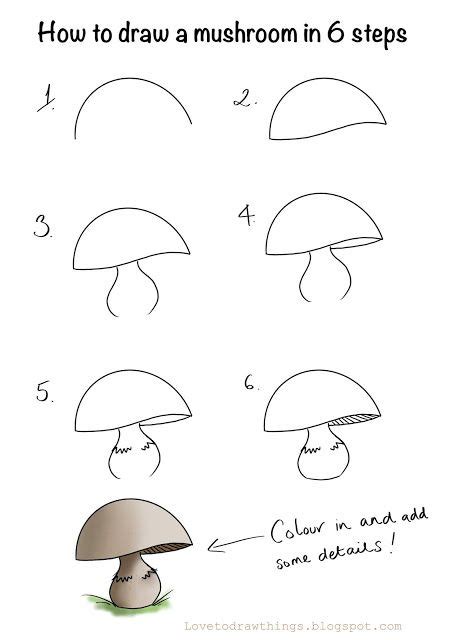 How To Draw A Mushroom In 6 Steps Drawamushroom Howtodraw Trippy