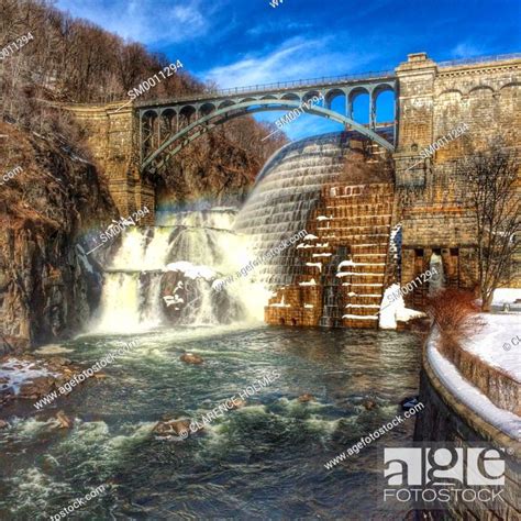 Water Flows Over The Spillway Of The New Croton Dam On A Warm Winter