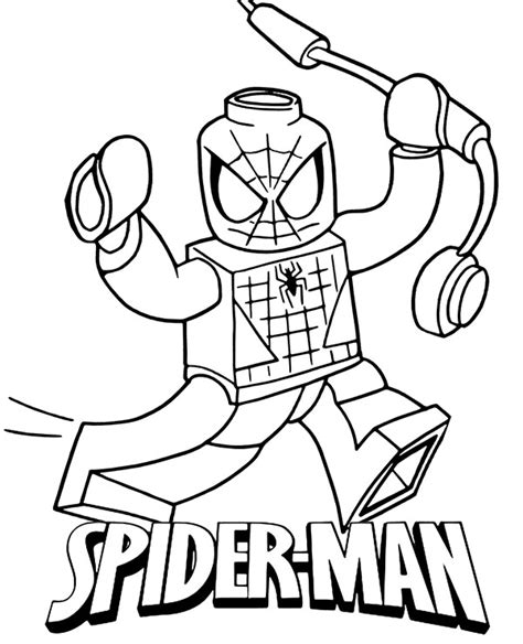 Coloring Page Spiderman Legos : Lego Spiderman Coloring Pages To Print