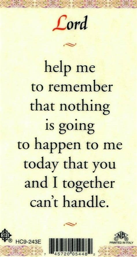 Lord Help Me Remember That You And I Item Eb210 Laminated Prayer