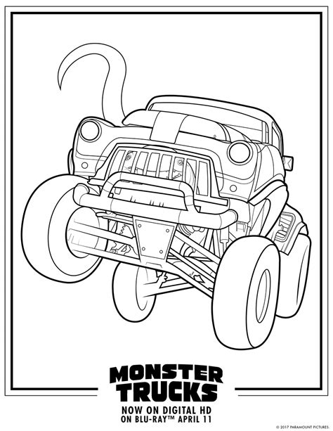 monster trucks printable coloring pages    boys