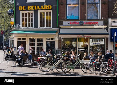 Cafes And Bars On Spui In The City Centre Amsterdam Netherlands Stock